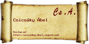 Csicsáky Ábel névjegykártya