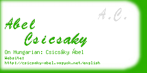 abel csicsaky business card