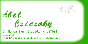 abel csicsaky business card